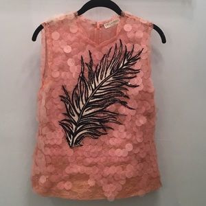 Emilio Pucci Sequin Feather Embroidery Top